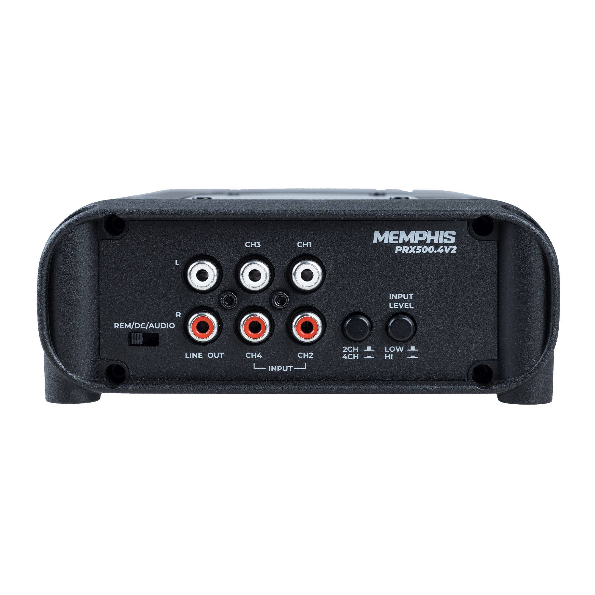 MEMPHIS PRX500.4V2

CH1 CH2 CH3 CH4

REM/DC/AUDIO

LINE OUT

INPUT LEVEL

2CH 4CH

LOW HI
