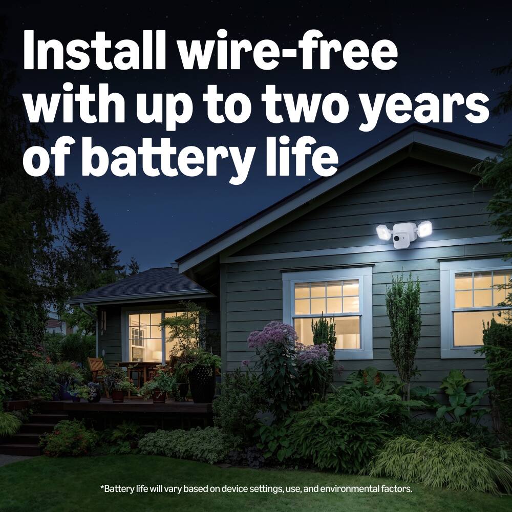 Install wire-free with up to two years of battery life  
*Battery life will vary based on device settings, use, and environmental factors.