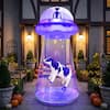 Front. Joyfy - 9FT Halloween Inflatable UFO with Built-in LEDs –Purple Alien Decoration for Yard, Garden, Lawn & Outdoor Party Displays - Purple.