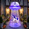 Joyfy - 9FT Halloween Inflatable UFO with Built-in LEDs – Alien Decoration for Yard, Garden, Lawn & Outdoor Party Displays - Purple