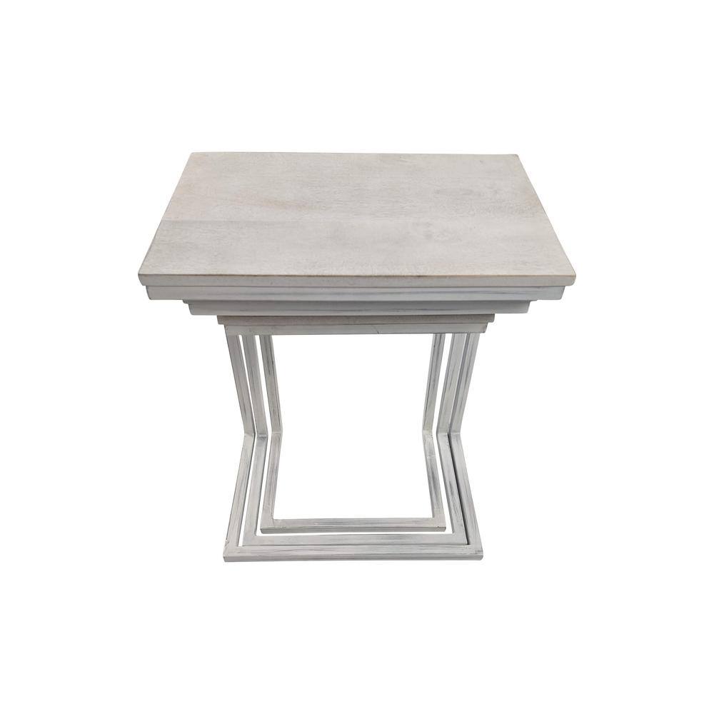 Alt View 7. Carolina Chair & Table - Addison Nesting Table Set - Whitewash - Whitewash.