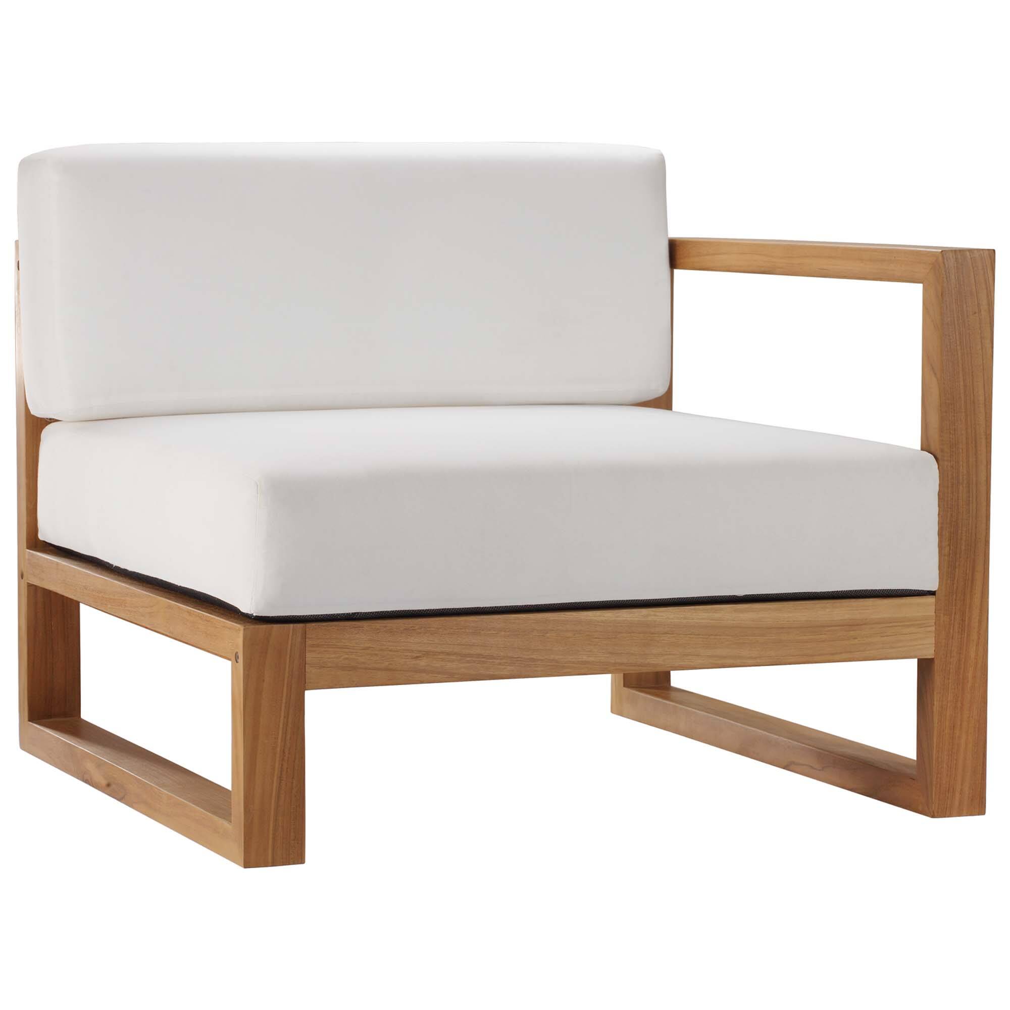 Alt View 1. Modway - Upland 3-Piece Outdoor Patio Teak Wood Sectional Sofa Set by Modway - Natural White.