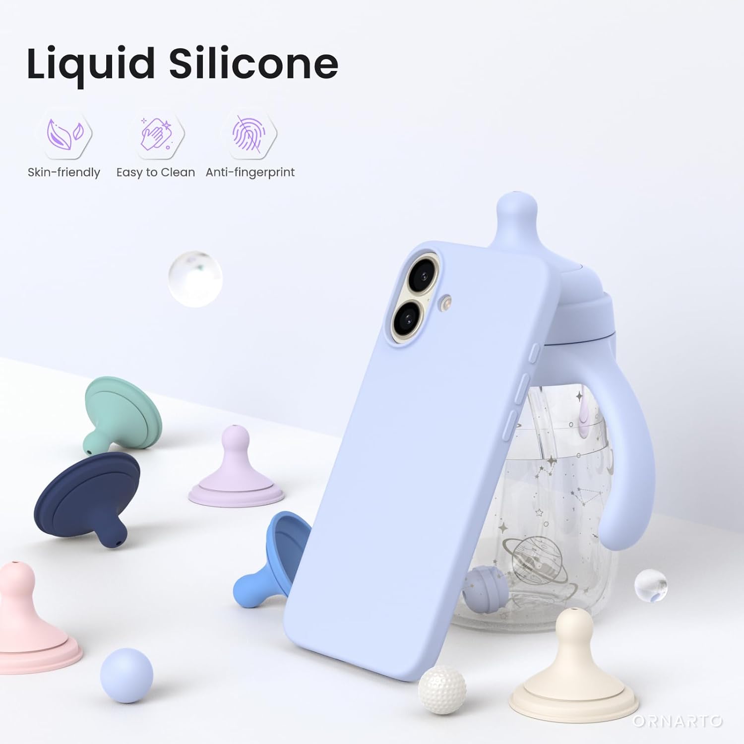 Liquid Silicone Skin-friendly Easy to Clean Anti-fingerprint ORNARTO