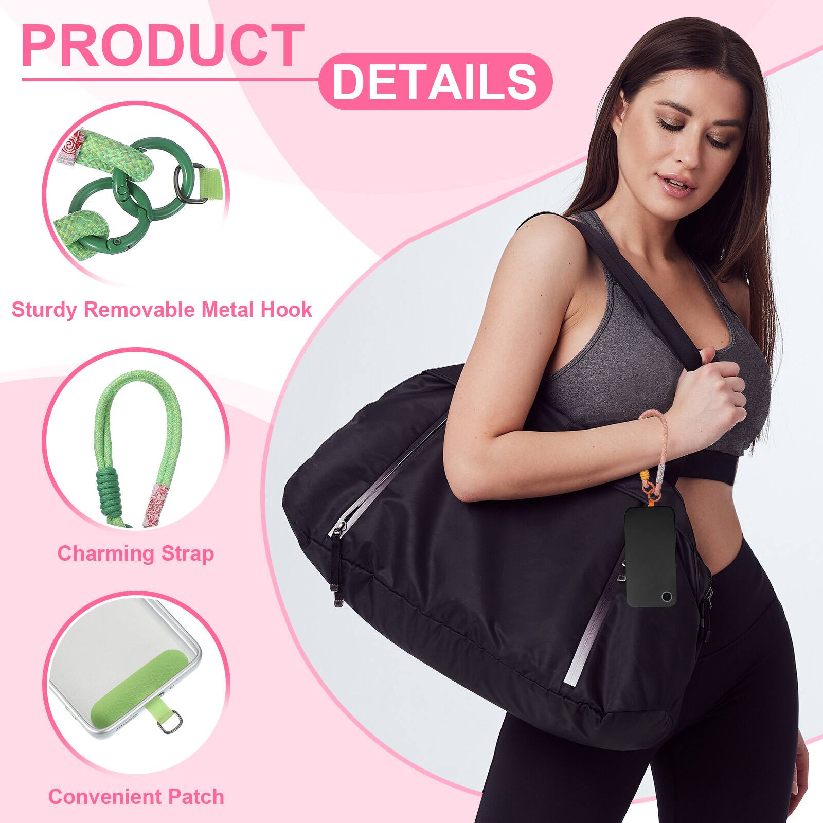 PRODUCT DETAILS

- Sturdy Removable Metal Hook
- Charming Strap
- Convenient Patch