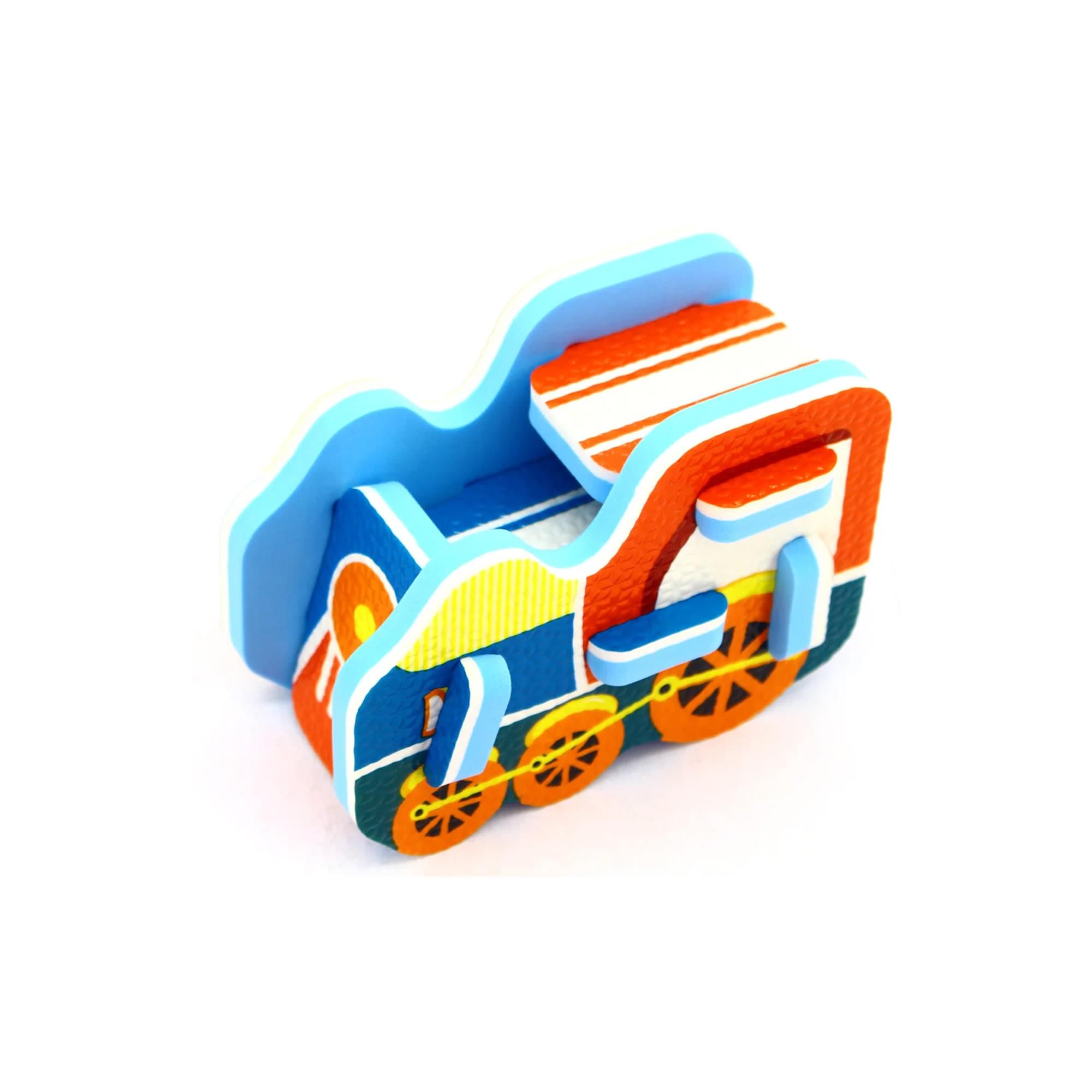 Alt View 4. TriAction Toys - Sunta Play Mat DIY Train Track and Train | 9 Piece Set - Multicolored.