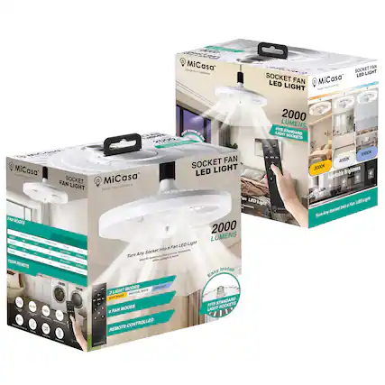 Foe MiCasa ~ Experience SOCKET FAN LED LIGHT SOCKET FAN MiCasa LED LIGHT noigc - T EEGAN MiCasa Na - Cnerens SOCKET FAN LIGHT FRN MODES - - - - - SM - Cancer - la T da - - MM - NuTT 1 - SI - .. M - YOUR - BIn REMOTE T/ON E SM 0s NP MG De C VX JA JURT SCAEN CAA IT G I ES SOCKET FAN LED LIGHT MiCasa ES Experience Devite an LED Light AARATEL 2000 LUMENS LED Light a Fan Socket Indo Amunt Tur Any Pwling Sedroms a -Ae ANM -o -s gwagen Install Easy MODES LET LIGHT -T 3 NEUTRAL SMT arE FITS STANDARD SOCKETS FAN MODES LIGHT a CONTROLLED REMOTE - 2000 LUMENS FITS LIGHT STANDARD SOCKETS 6500K 4000K 3000K Brightness stable i LED Light 2 Fa Jno Any Socket Tm