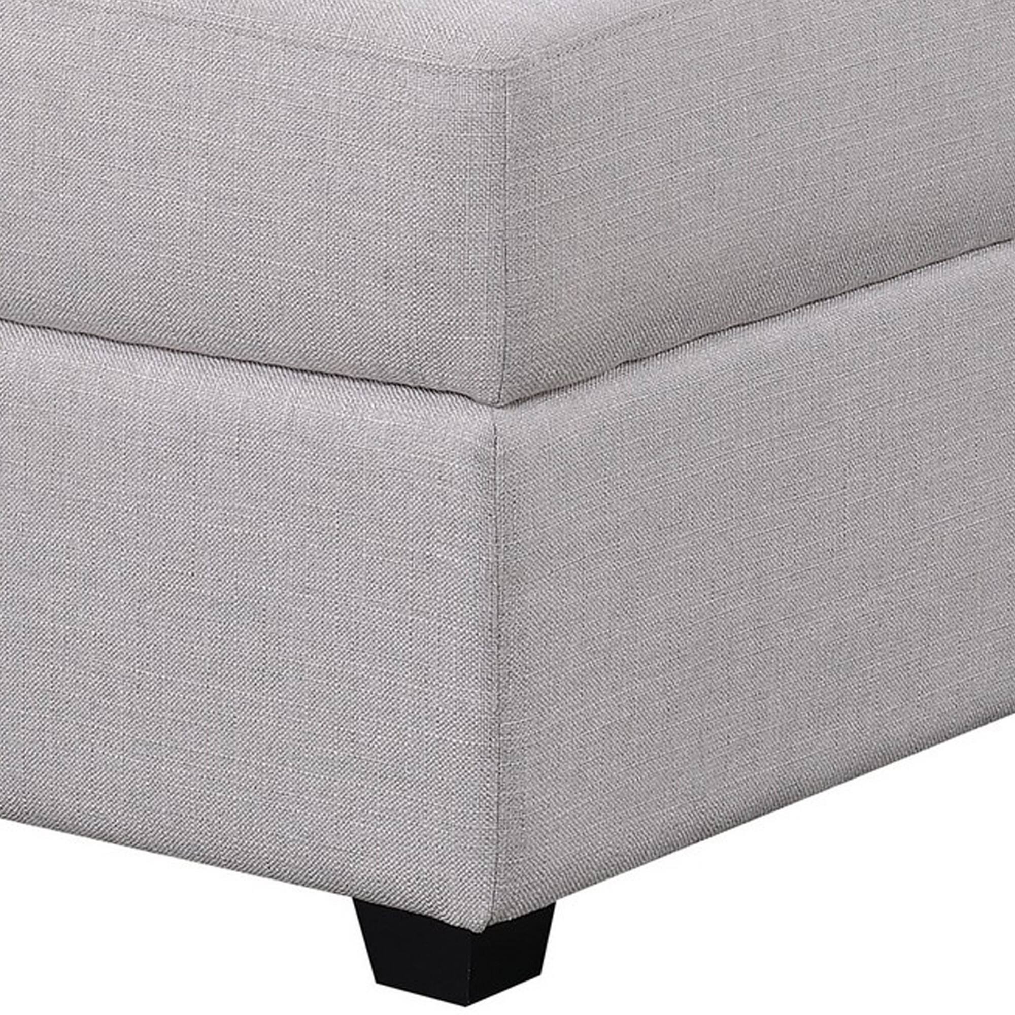 Alt View 2. Manhattan Lane - Storage Ottoman with Fabric Upholstery and Tapered Legs - Gray.
