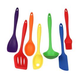 Chef Craft - 7 Piece Premium Silicone Kitchen Tool and Utensil Set - Colors - Assorted