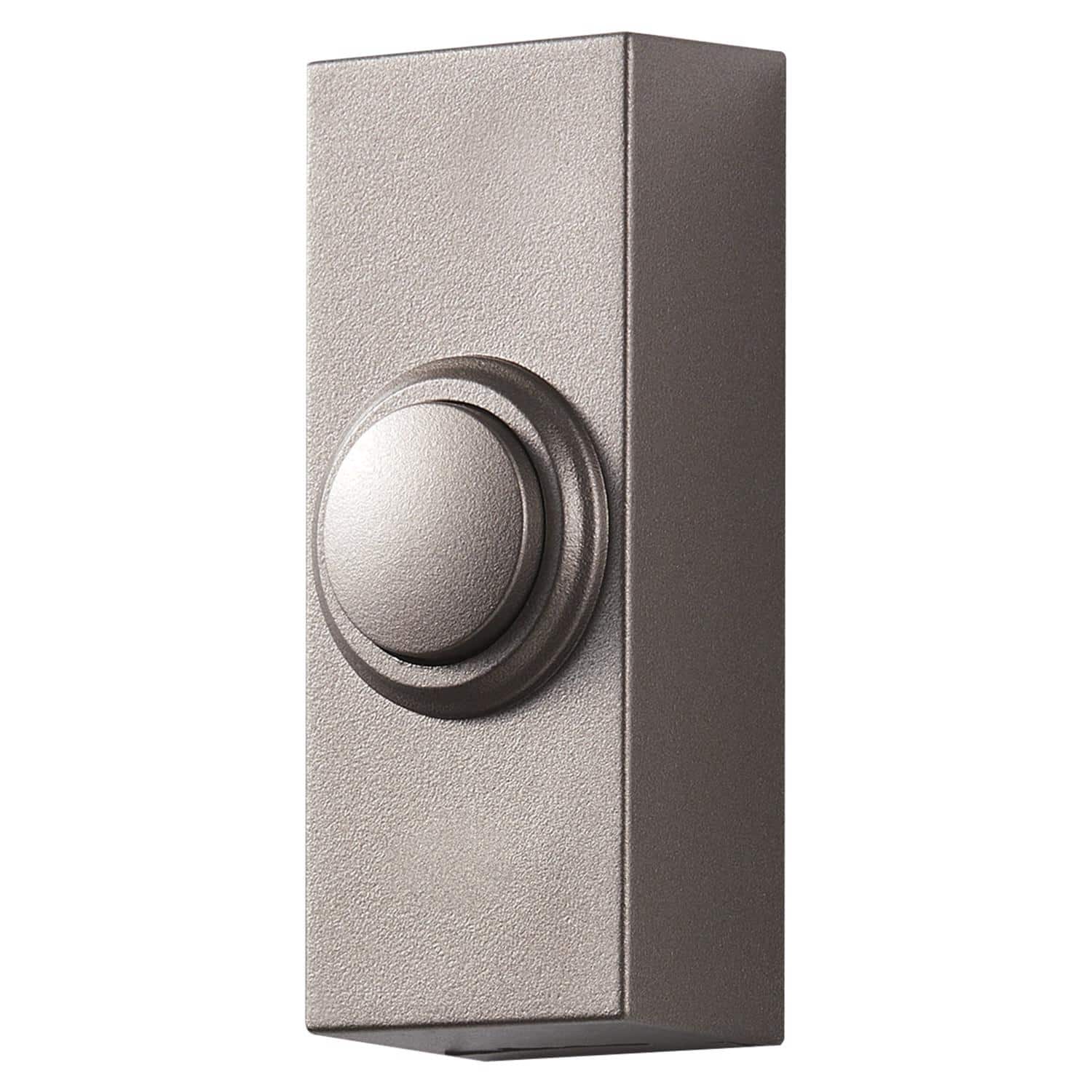 HEATH ZENITH - Satin Nickel Silver Plastic Wireless Pushbutton Doorbell