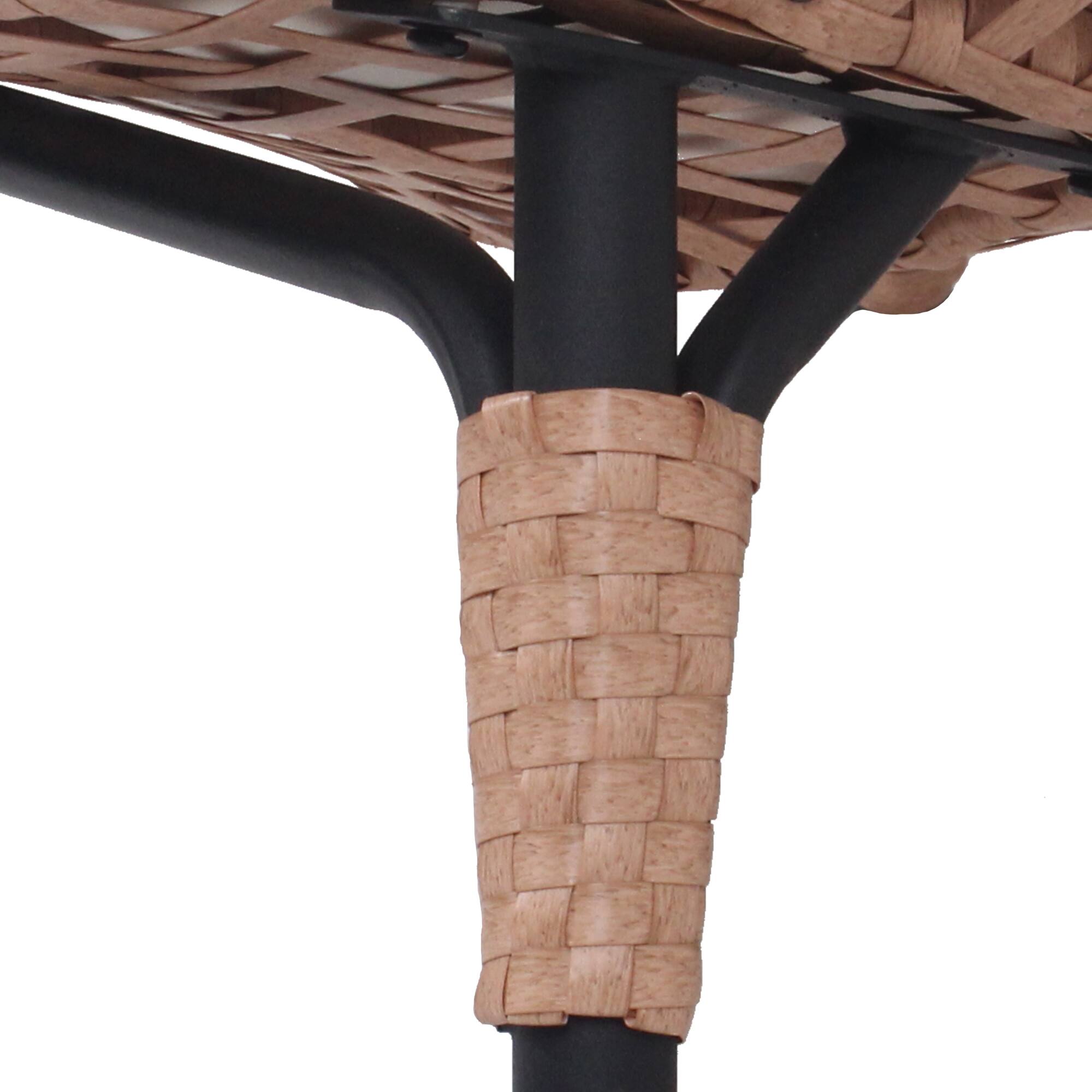 Alt View 3. Mondawe - Patio PE Rattan Arc Back Egg Chair with Cushion - Natural.