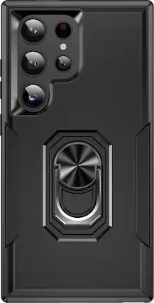 Front. SaharaCase - ArmorPro Kickstand Case for Samsung Galaxy S24 Ultra - Scorpion Black.