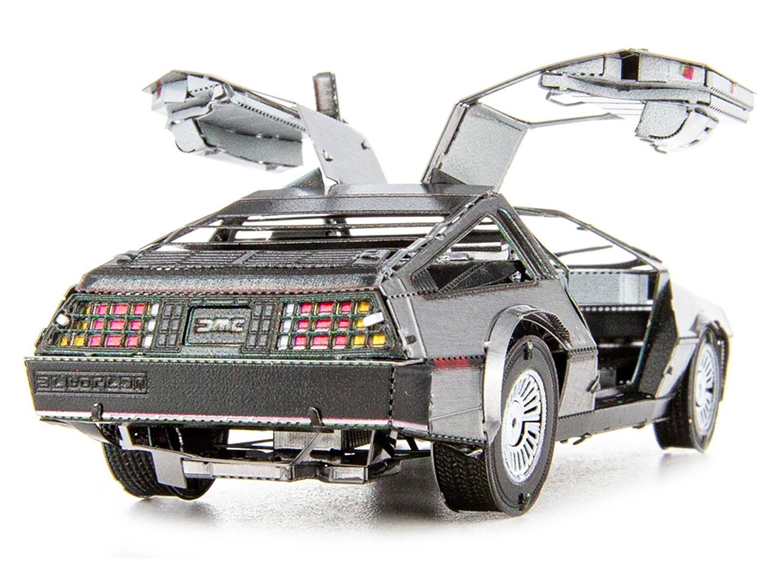 Back. Metal Earth - Model Kit DeLorean Brushed Metal (Moderate Difficulty) Steel Model by Metal Earth - Grey.