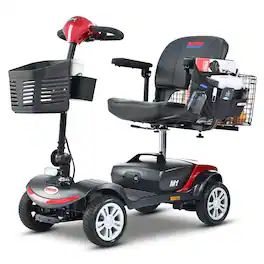 Loheer - 4 Wheel Compact Travel Mobility Scooter 300W Motor 300lbs Capacity - Red