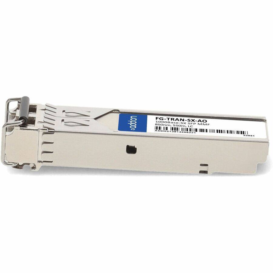 FG-TRAN-SX-AO  
1000Base-SX SFP MMF  
850nm, 550m, LC  
ADUDE 2901  
J/0NIN 006213614250821