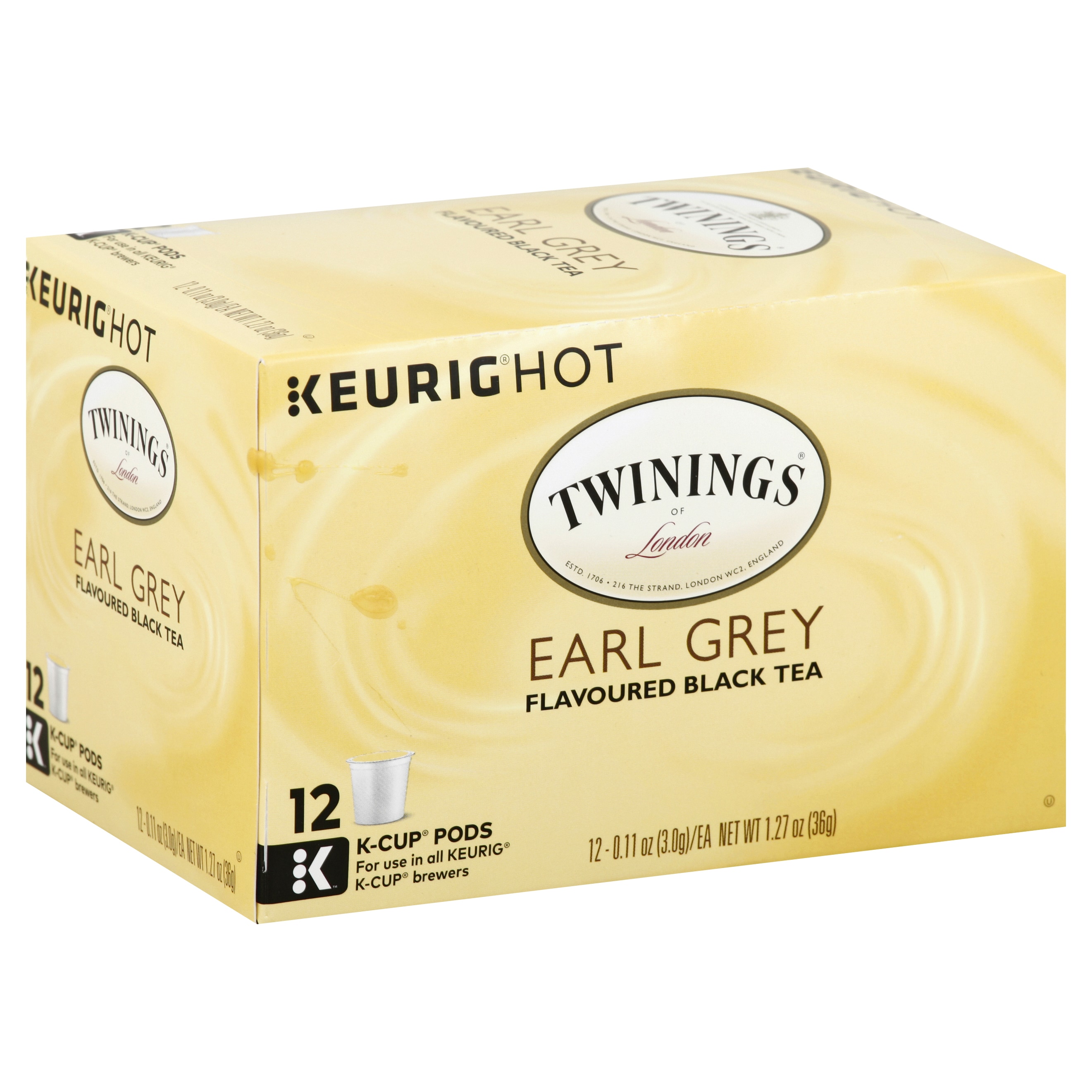 Twinings - Earl Grey K-Cup Black Tea - Case of 6 - 12 pods