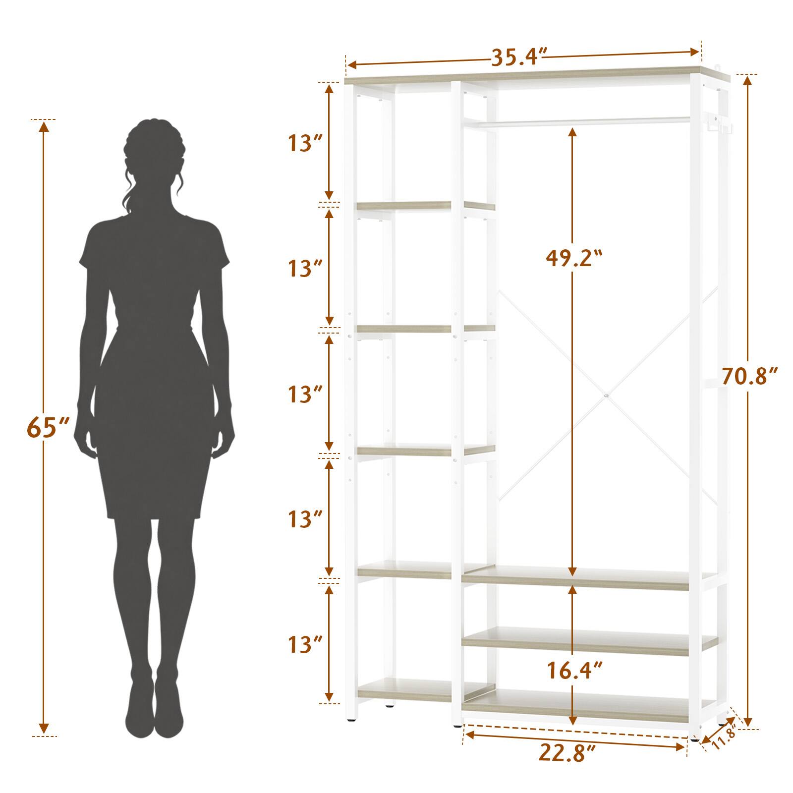 35.4"  
13"  
13"  
49.2"  
65"  
13"  
70.8"  
13"  
13"  
16.4"  

22.8"  
11.8"