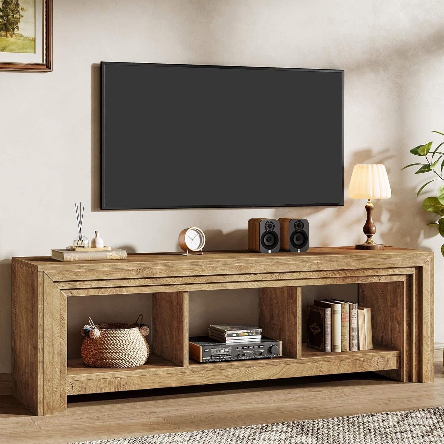Tribesigns - Office Media Console, For Media Equipment and Storage in Meeting Rooms and Reception Areas - Brown