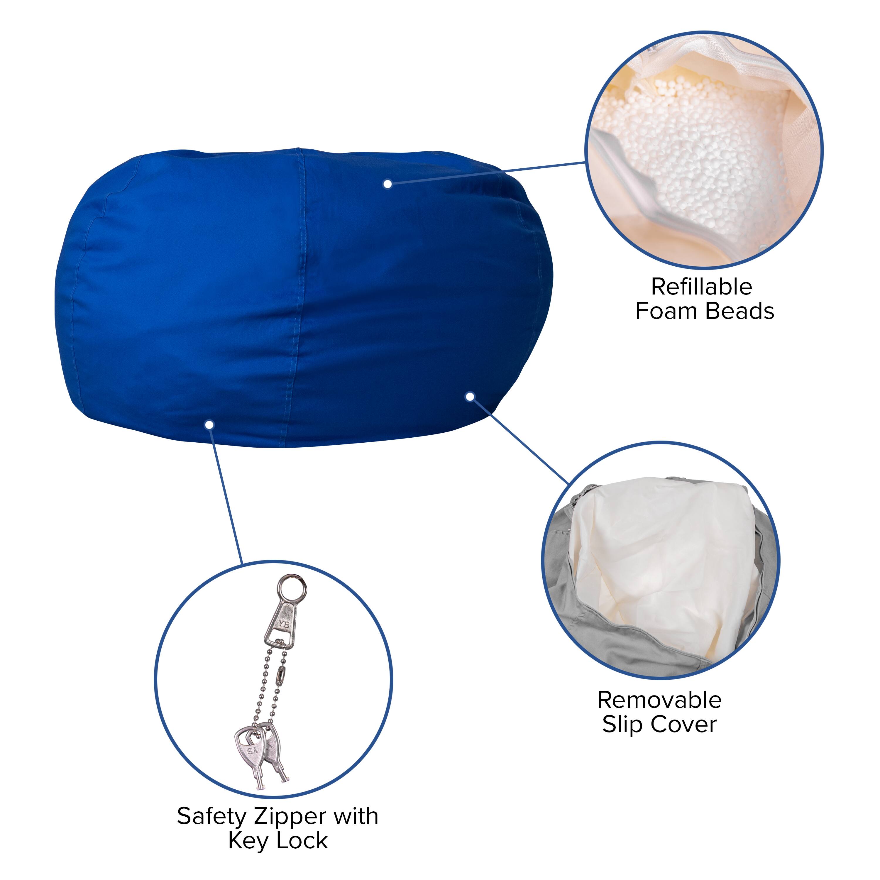 Alt View 11. Alamont Home - Oversized Bean Bag Chair for Kids and Adults - Royal Blue.