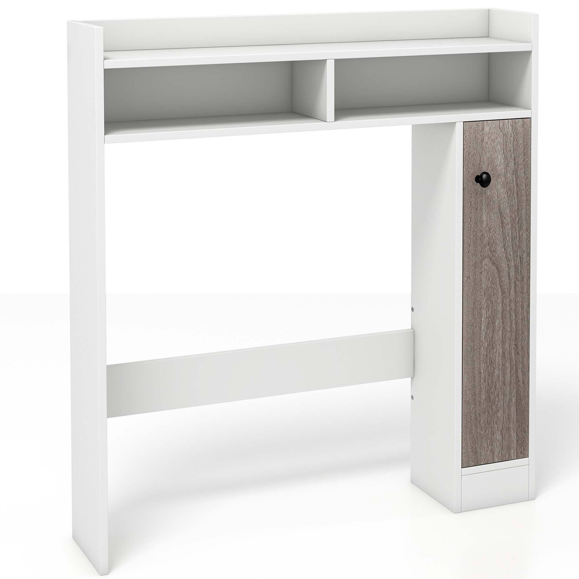 Alt View 9. Costway - Costway Over the Toilet Bathroom Cabinet Floor Storage Organizer with Adjustable Shelves White - White.