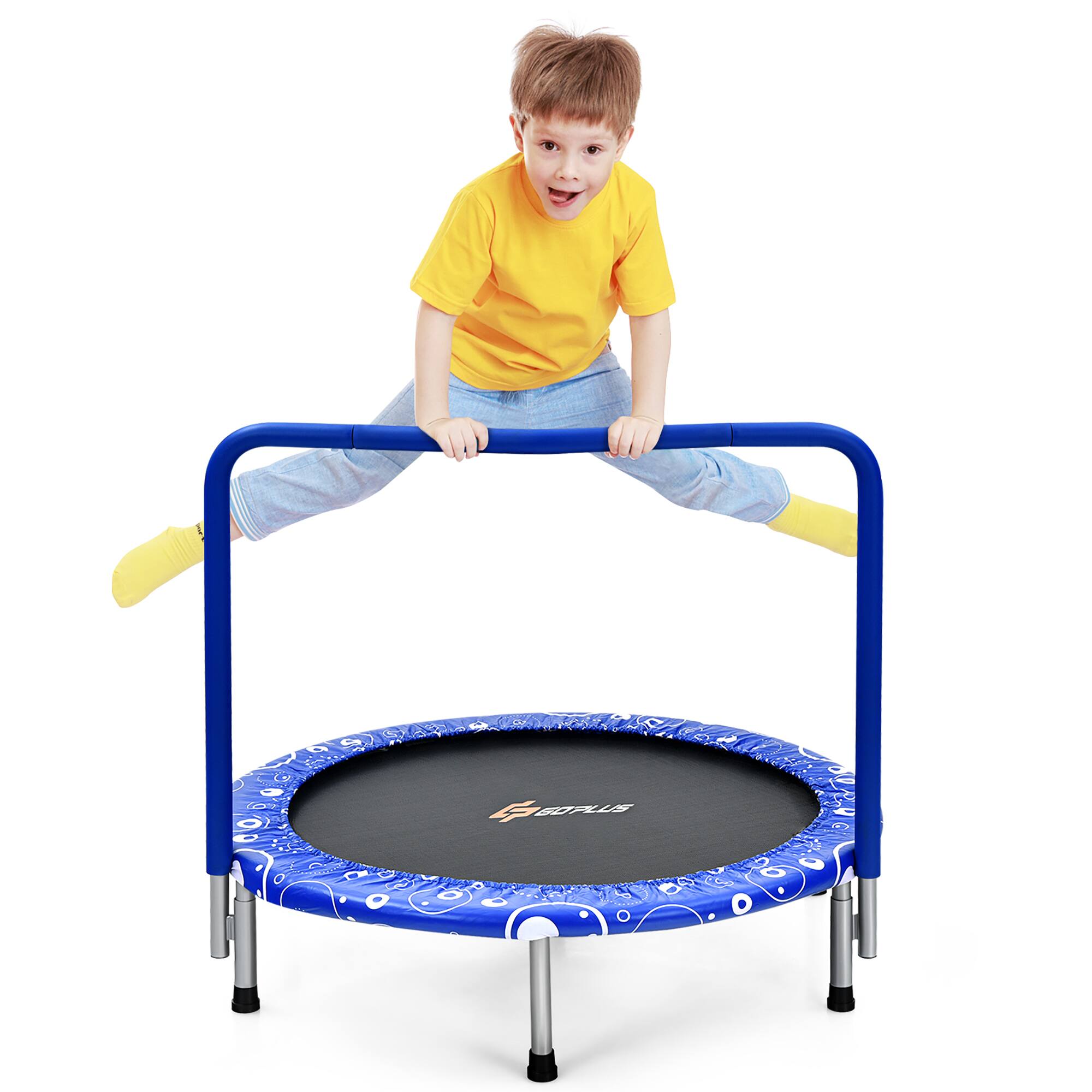 Alt View 1. Costway - Costway 36" Kids Trampoline Rebounder W/Full Covered Handrail & Pad Indoor Outdoor - Blue.