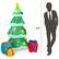 Alt View 1. Costway - 6 FT Inflatable Christmas Tree w/ Gift Boxes LED Bulbs Blow Up Yard Decoration - Multicolor.