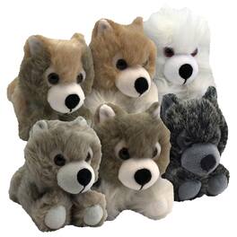 Factory Entertainment - Game of Thrones Exclusive 6-Inch Plush Direwolf Prone Cub 6-Pack - Gray