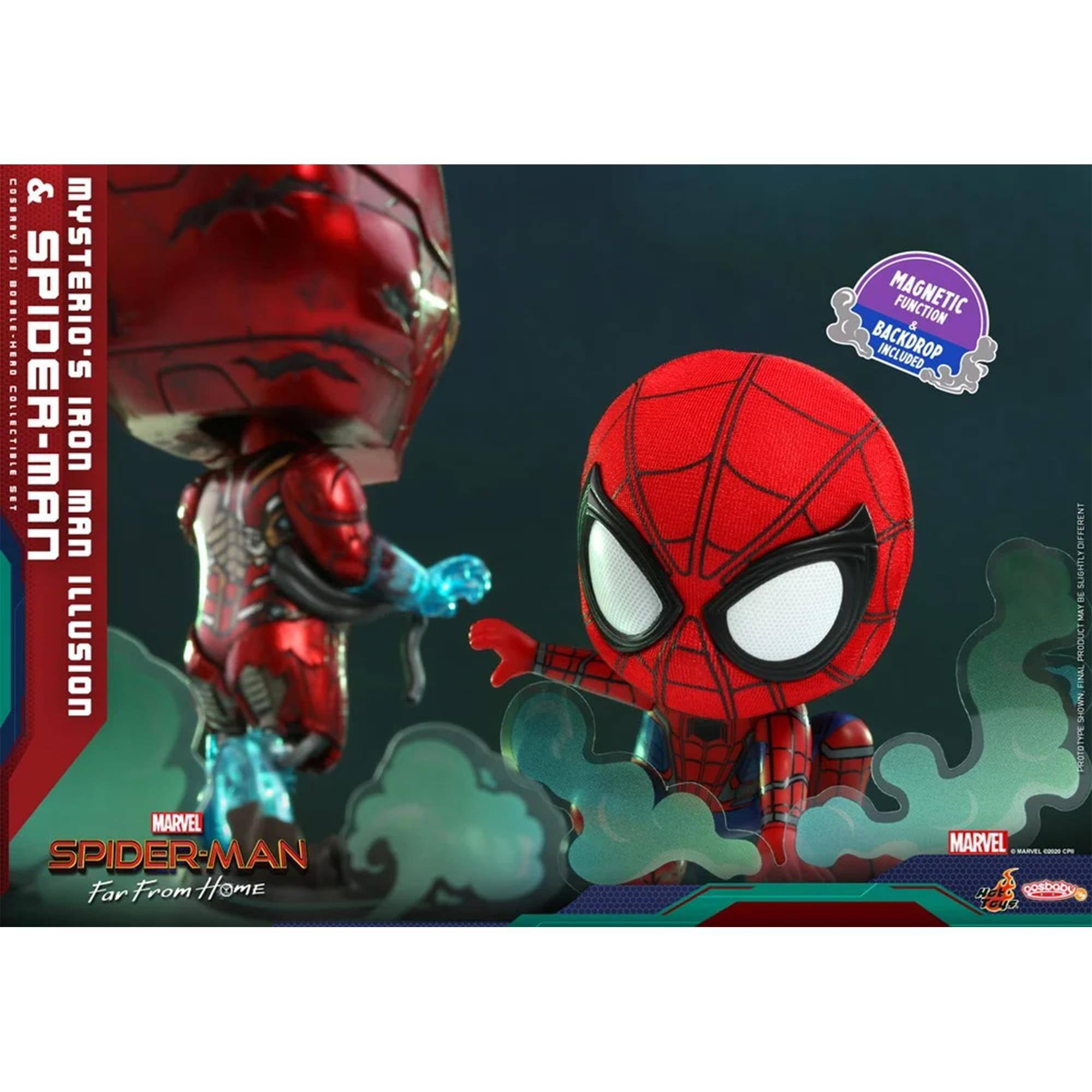 & MYSTERIO'S COLLECTIBLE SPIDER-MAN IRON MAN ILLUSION  
MAGNETIC FUNCTION & BACKDROP INCLUDED  
SPIDER-MAN Far From Home  
MARVEL