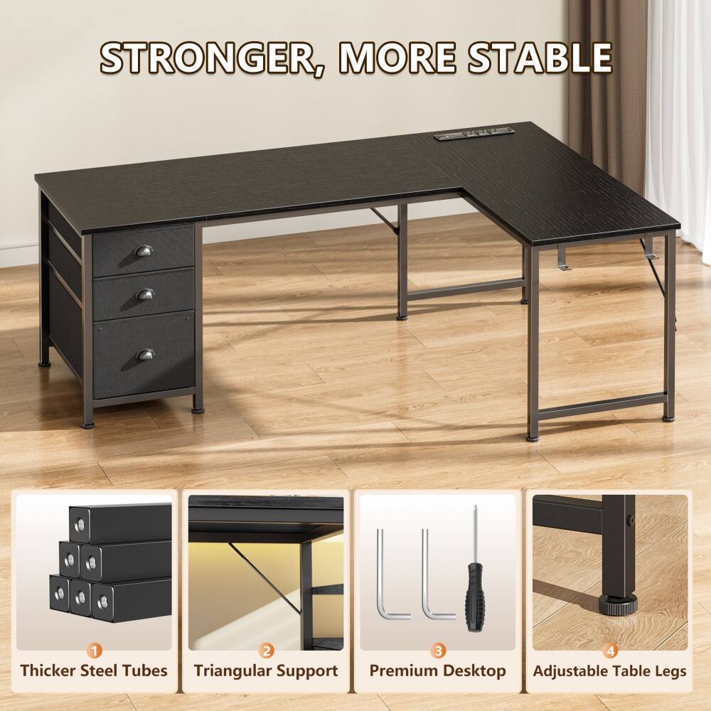STRONGER, MORE STABLE

1. Thicker Steel Tubes
2. Triangular Support
3. Premium Desktop
4. Adjustable Table Legs