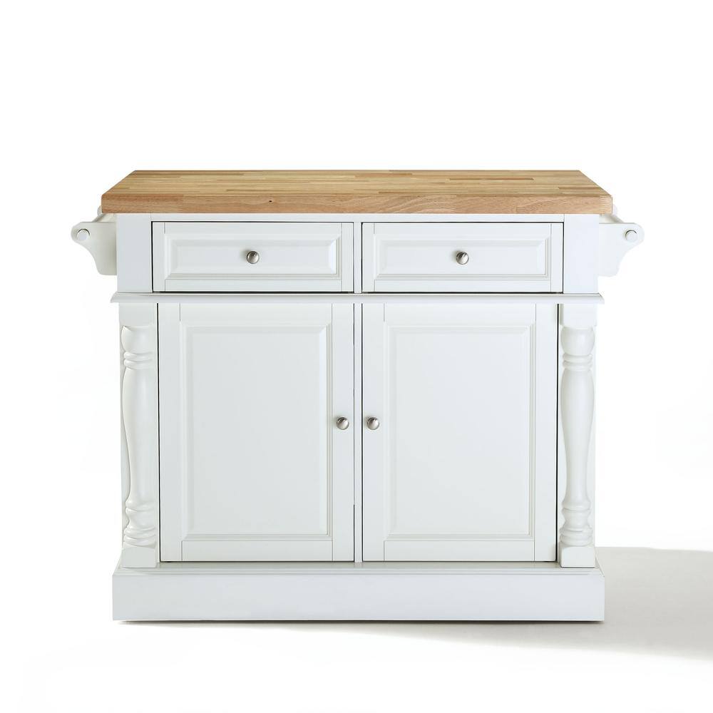 Angle. Crosley Furniture - Oxford Butcher Block Kitchen Island - White.