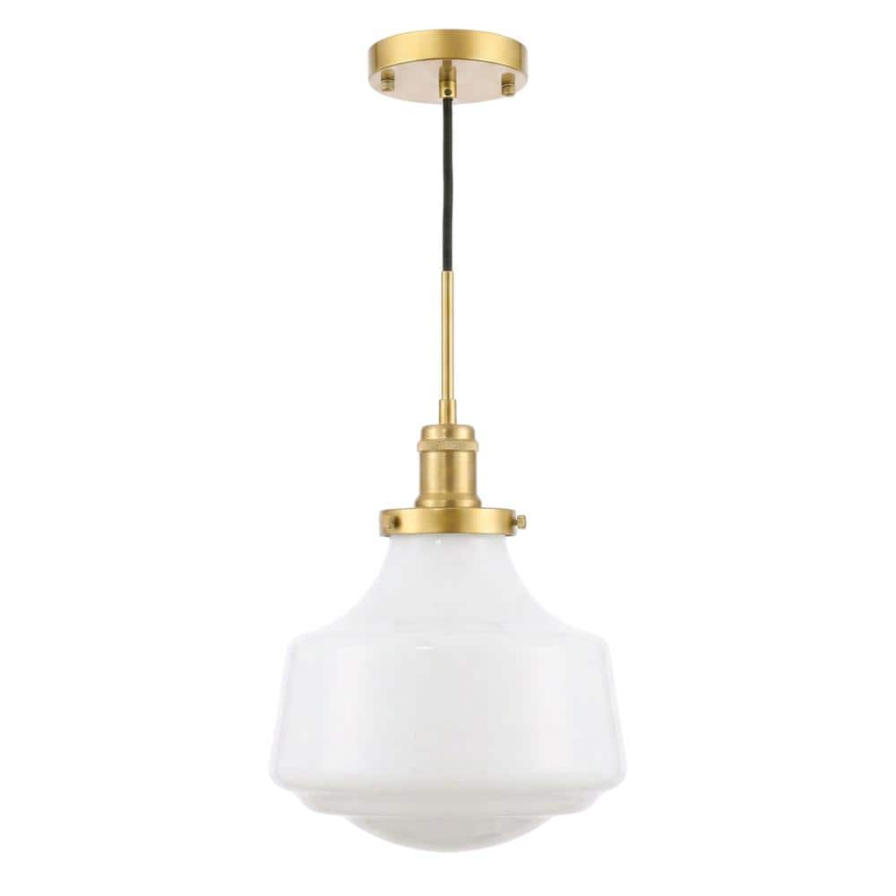 Living District - Lyle 1 light pendant - Brass And Frosted White Glass price history on PriceWatchPro