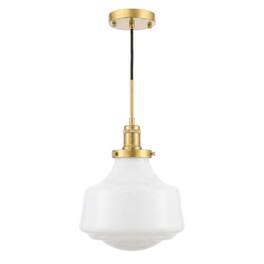 Living District - Lyle 1 light pendant - Brass And Frosted White Glass