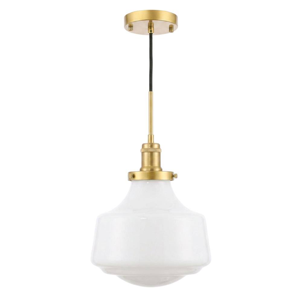 Brass And Frosted White Glass