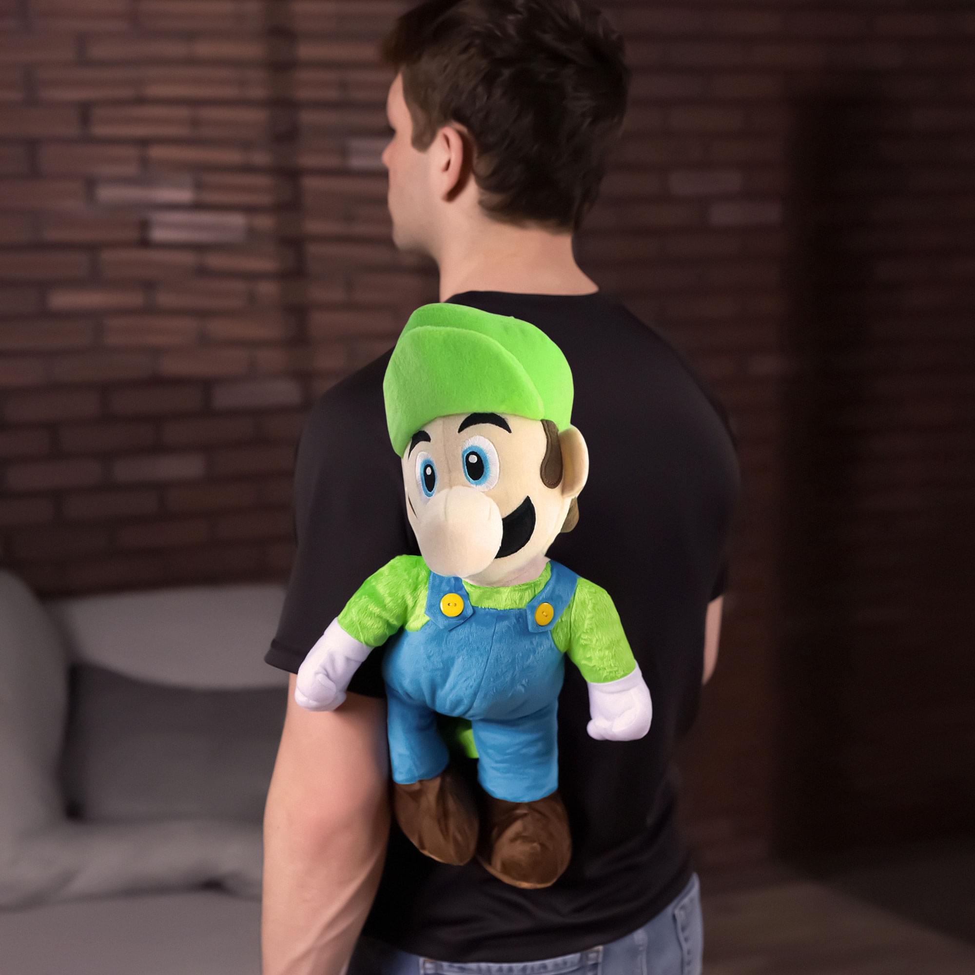 Alt View 10. Super Mario Bros. - Super Mario Luigi 17 Inch Plush Backpack - Green.