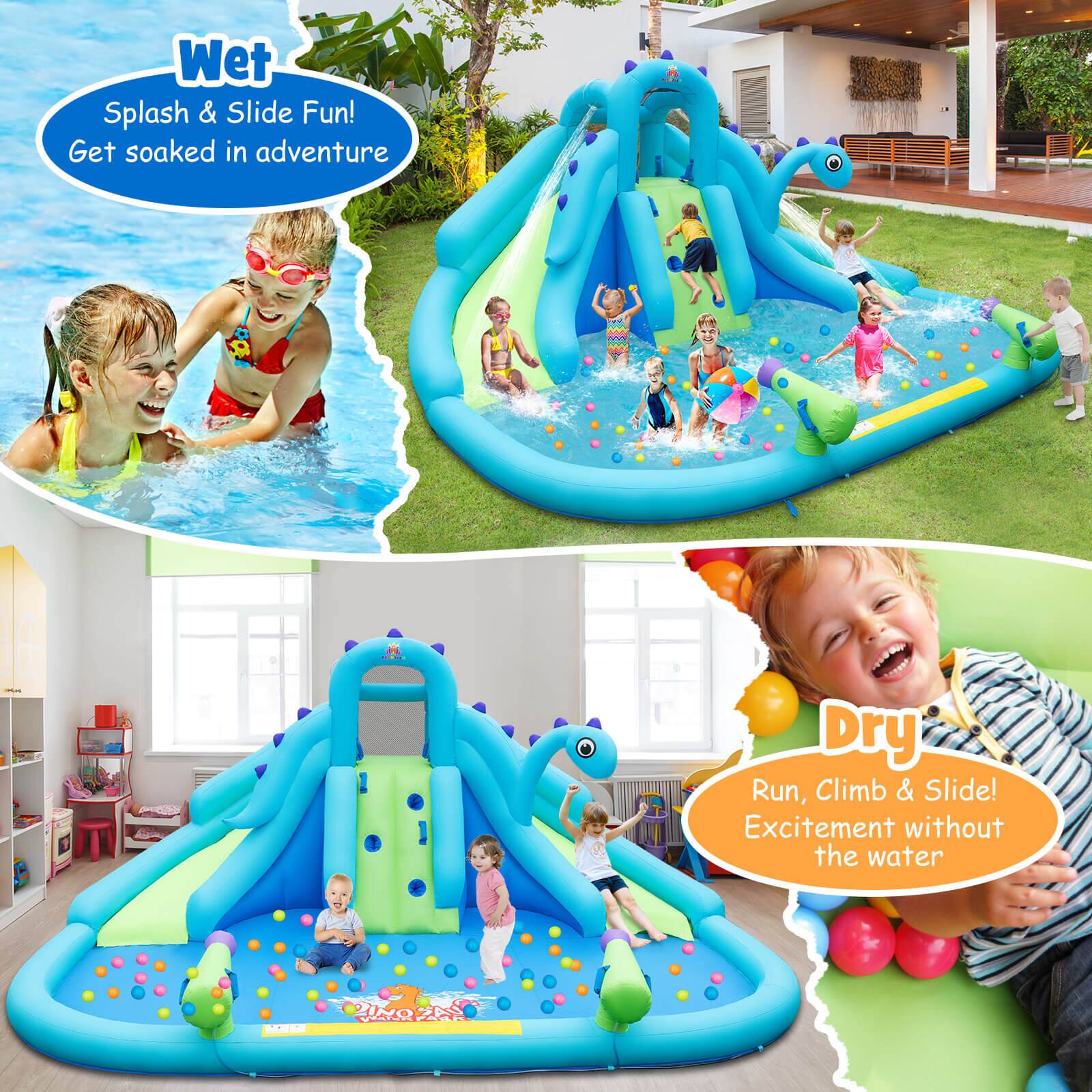 Wet Splash & Slide Fun! Get soaked in adventure | Dry Run, Climb & Slide! Excitement without the water ... T JN V PD
