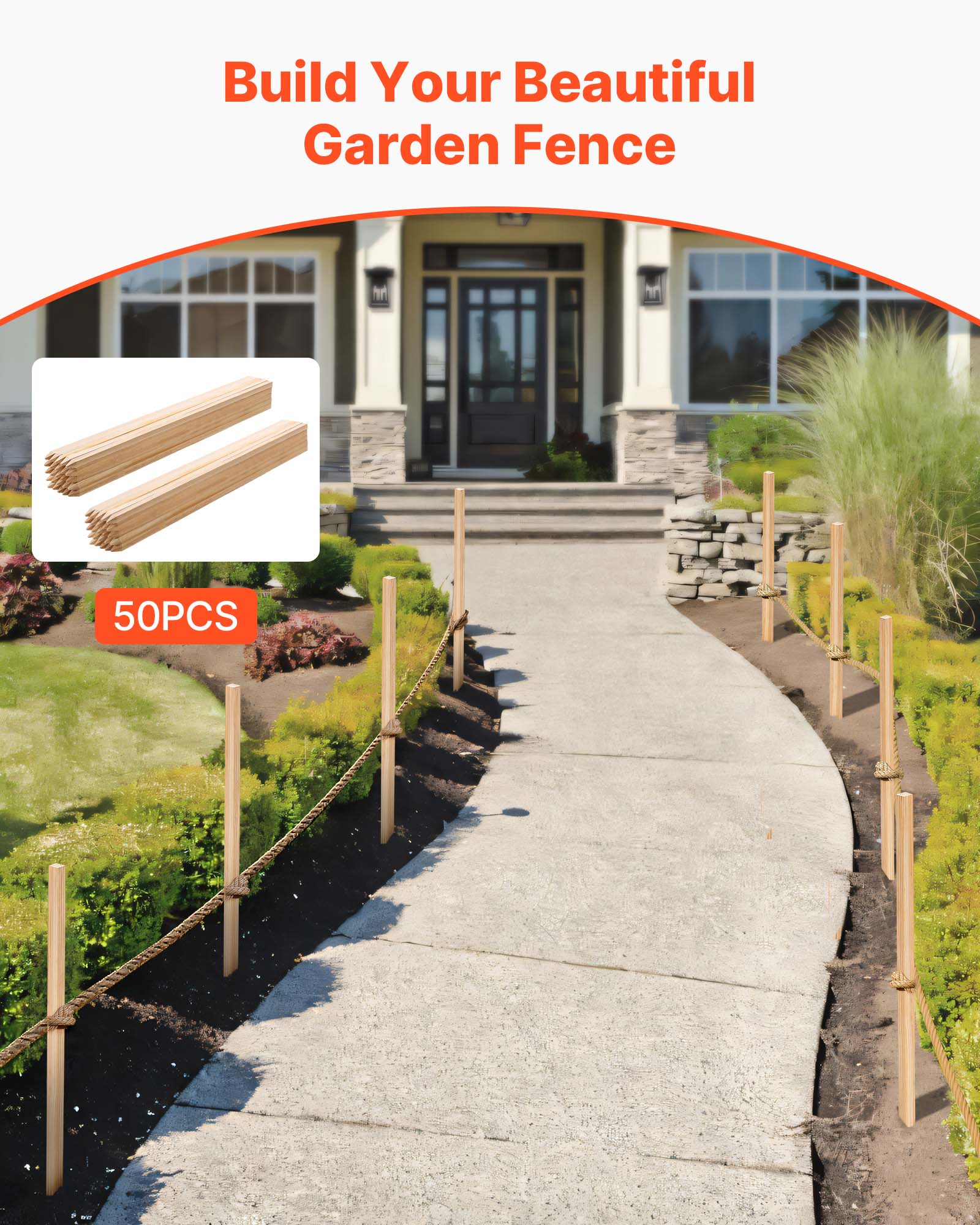 Build Your Beautiful Garden Fence  
50PCS
