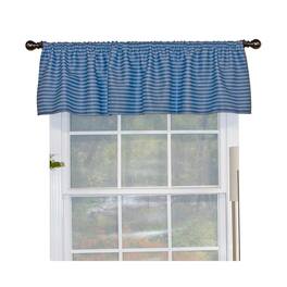 RLF Home - Serpentine Tailored 100% Cotton with Fully Lined 3" Rod Pocket Valnance for Windows 50" x 14" - Sky