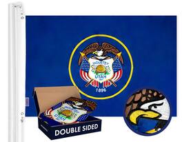 G128 - Utah State Flag 210D Embroidered Polyester 3x5 Ft Double-Sided - Assorted Colors