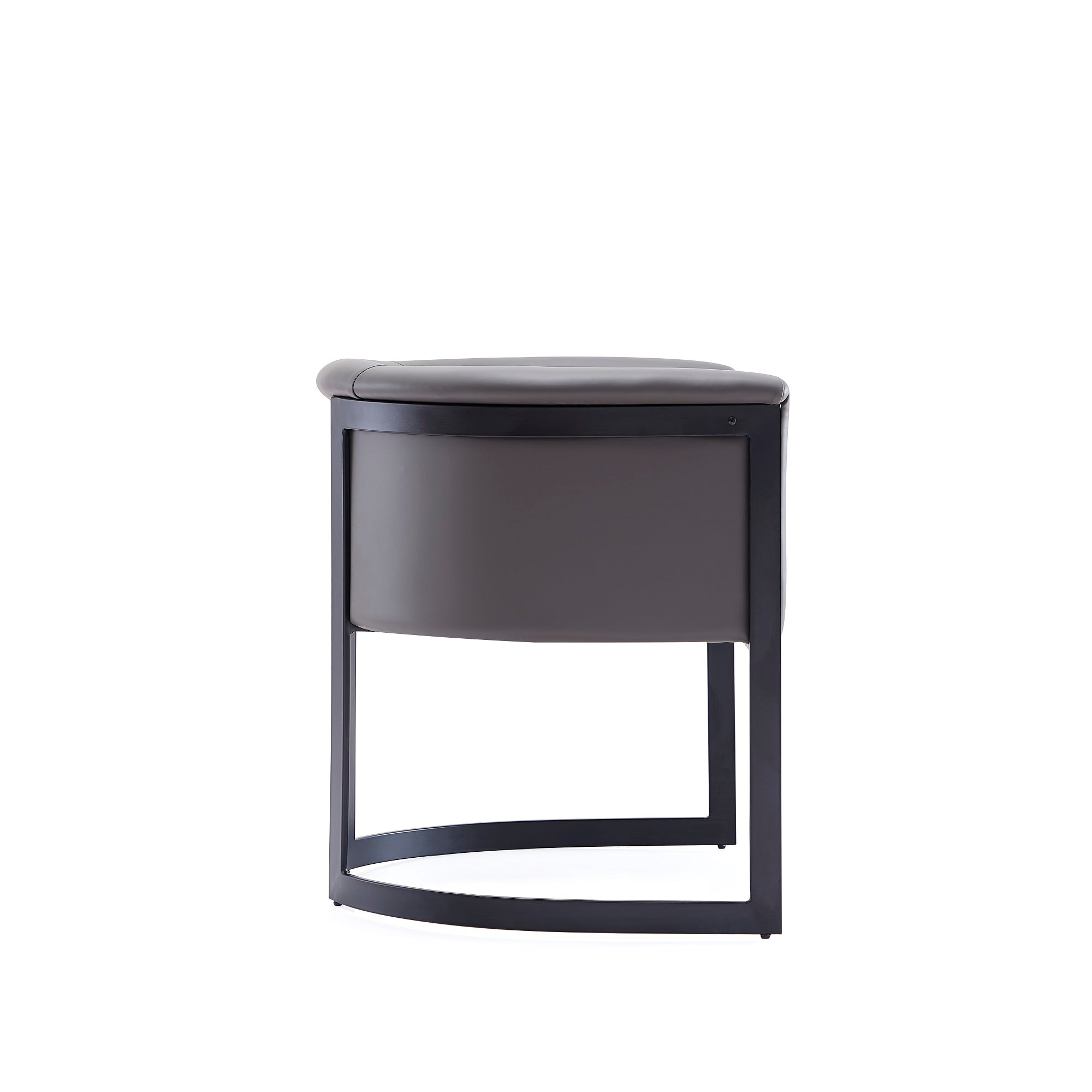Alt View 1. Manhattan Comfort - Corso Modern Metal Vegan Leather Dining Chair - Graphite.