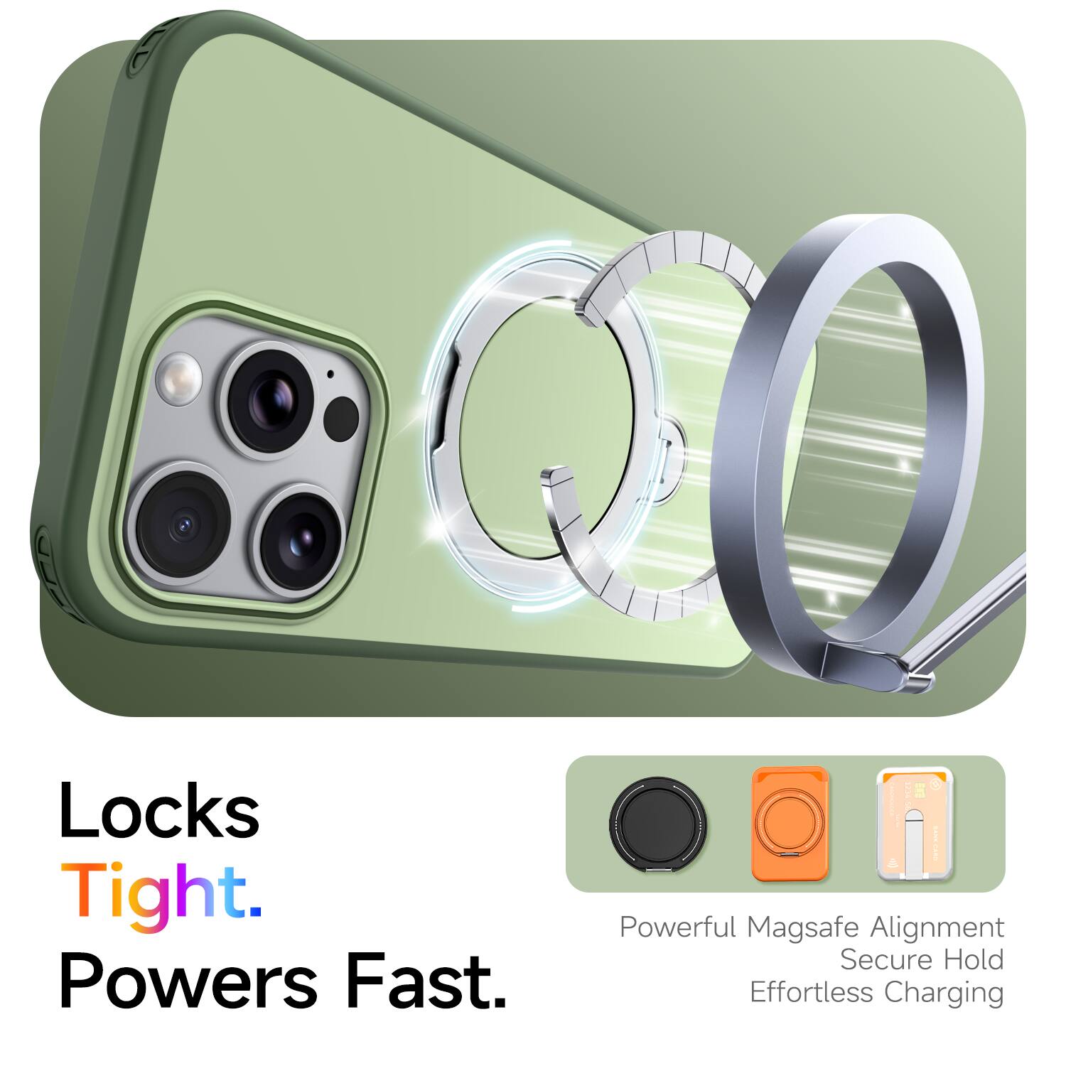 Locks Tight. Powers Fast.  
Powerful MagSafe Alignment  
Secure Hold  
Effortless Charging