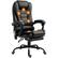 Front. Vinsetto - 7-Point Vibrating Massage Office Chair, High Back Computer Chair with Lumbar Support, Footrest, Reclining Back - Black.