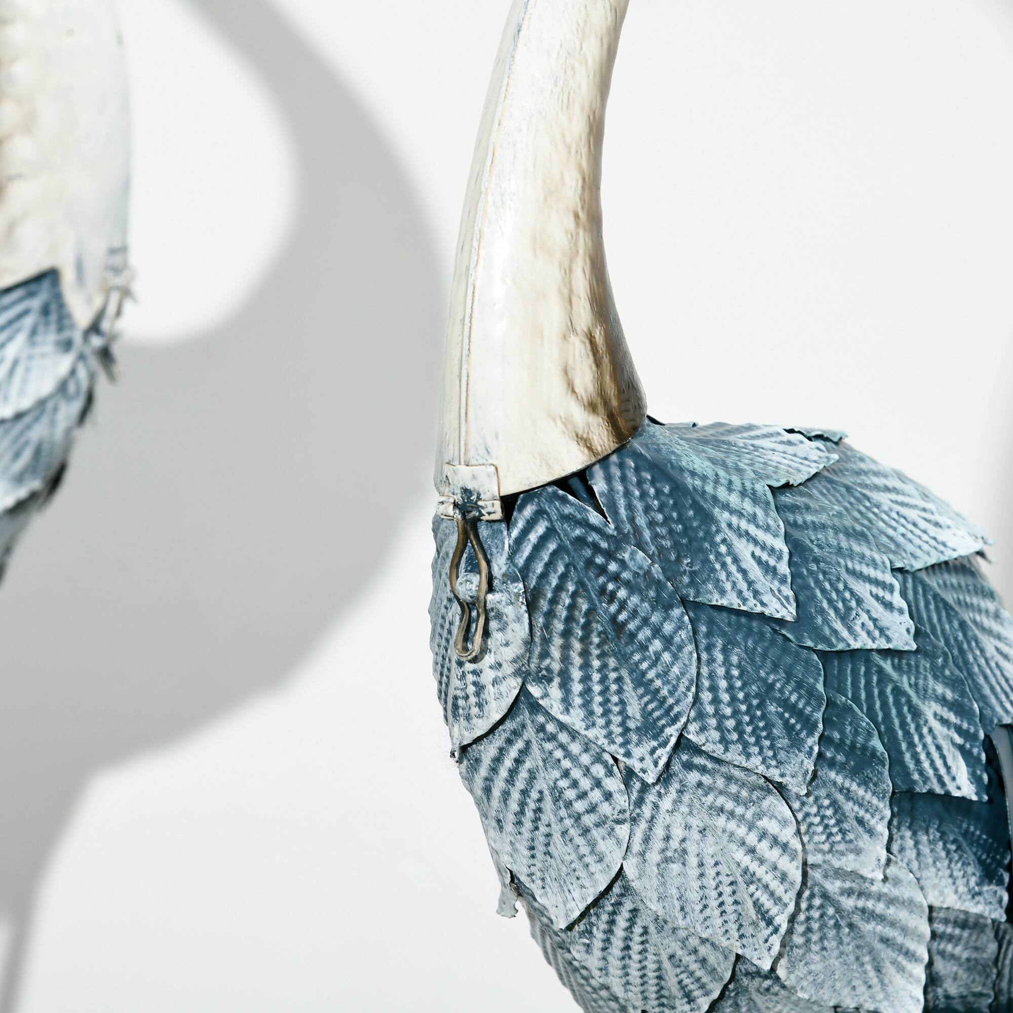 Alt View 8. Outsunny - Crane Garden Statues, 28.5" & 29" Standing Bird Sculptures, Metal Yard Art Decor for Lawn, Patio, Backyard - Blue.