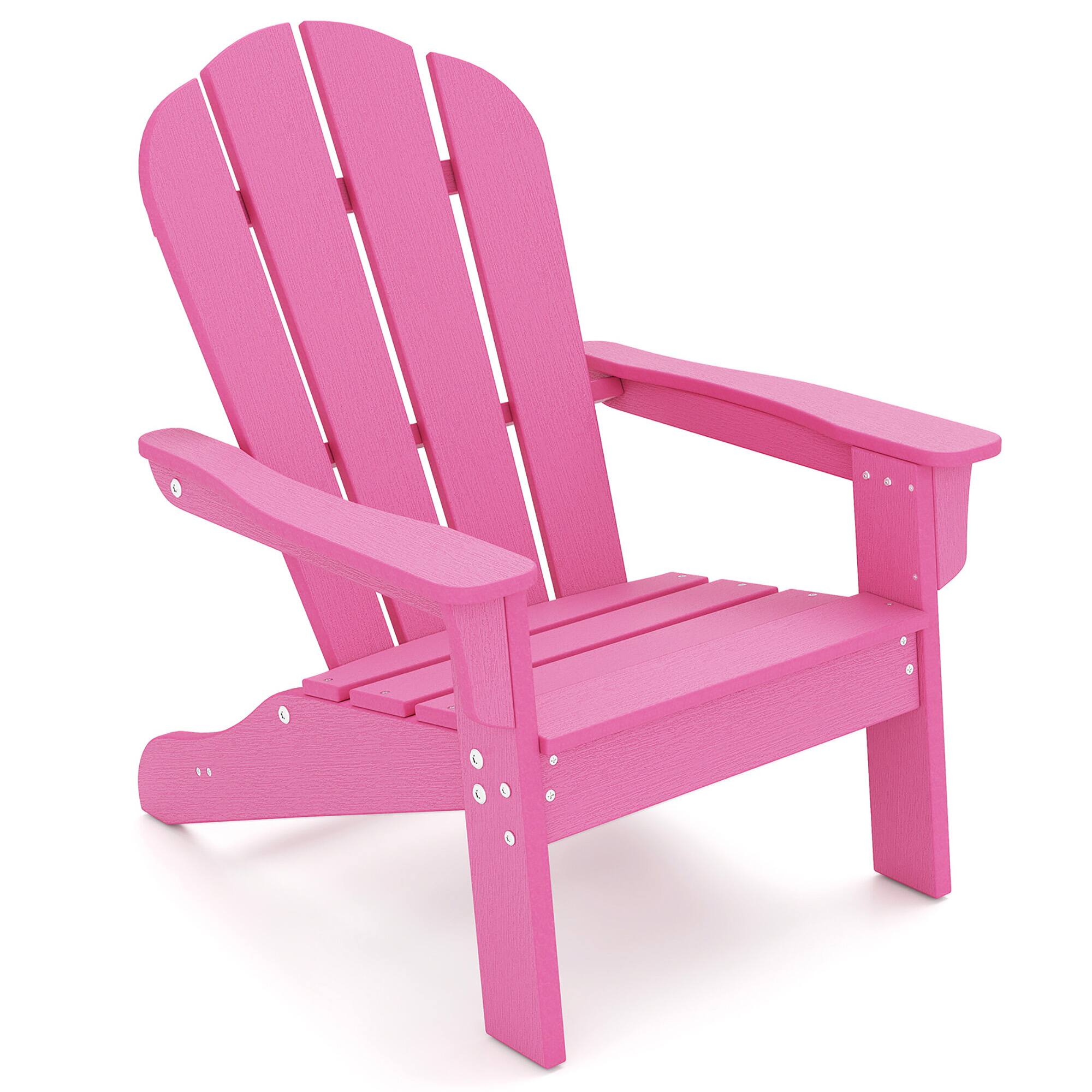 Alt View 9. Gymax - Gymax 2PCS Kid's Adirondack Chair All-Weather HDPE Toddler Lawn Chair w/ Ergonomic Design Pink - Pink.
