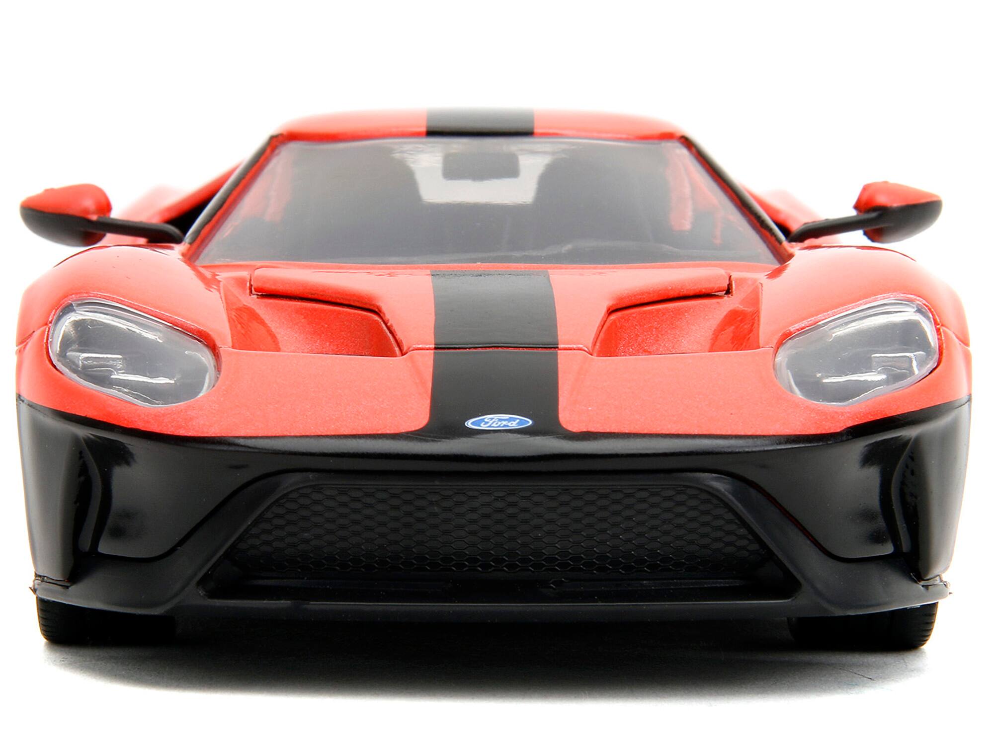 Alt View 5. Jada - 2017 Ford GT Light Red Metallic with Black Stripe "Pink Slips" Series 1/24 Diecast Model Car by Jada.