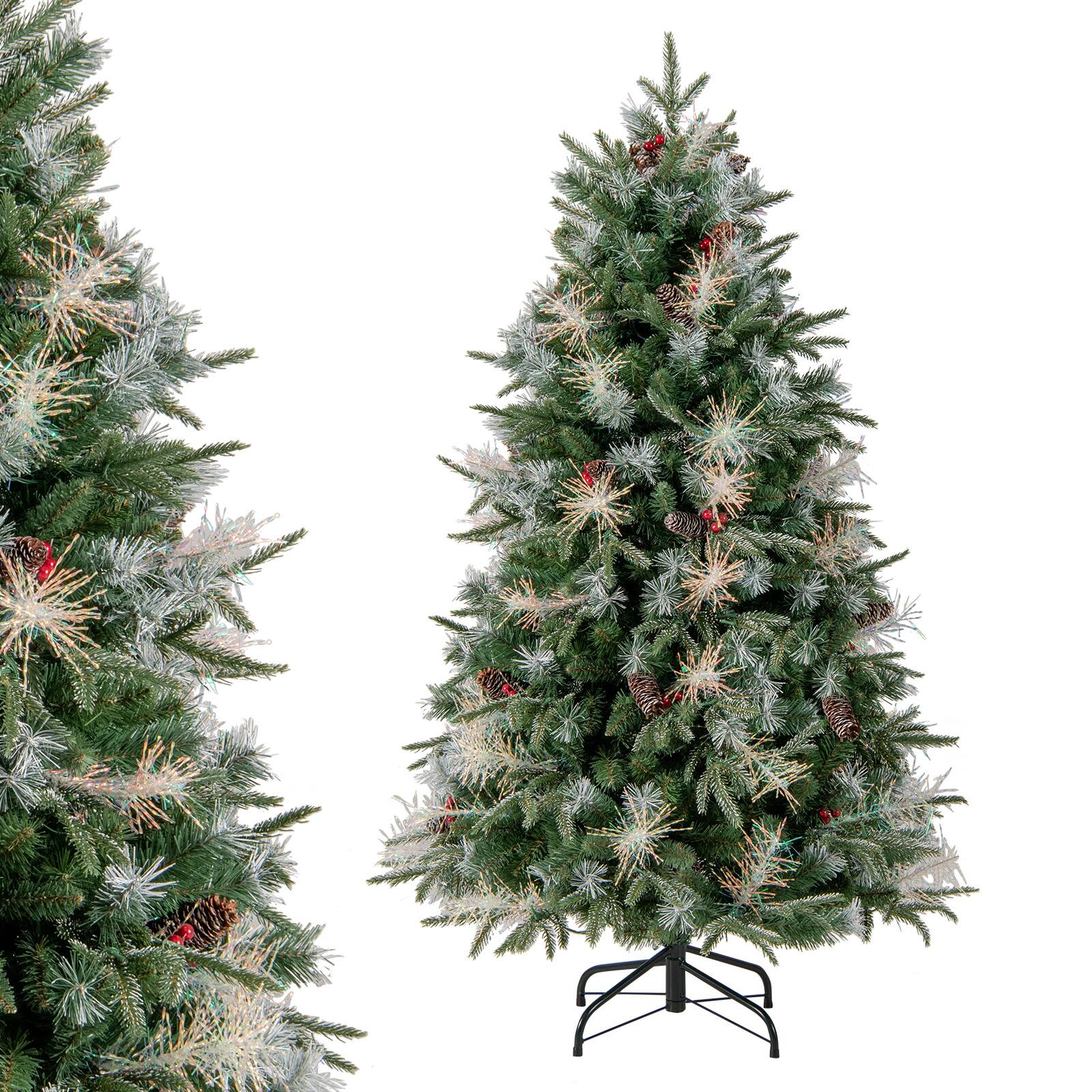 Alt View 9. Costway - Costway 5 FT Artificial Christmas Tree with 602 Branch Tips, 190 Warm White LED Lights - Green.
