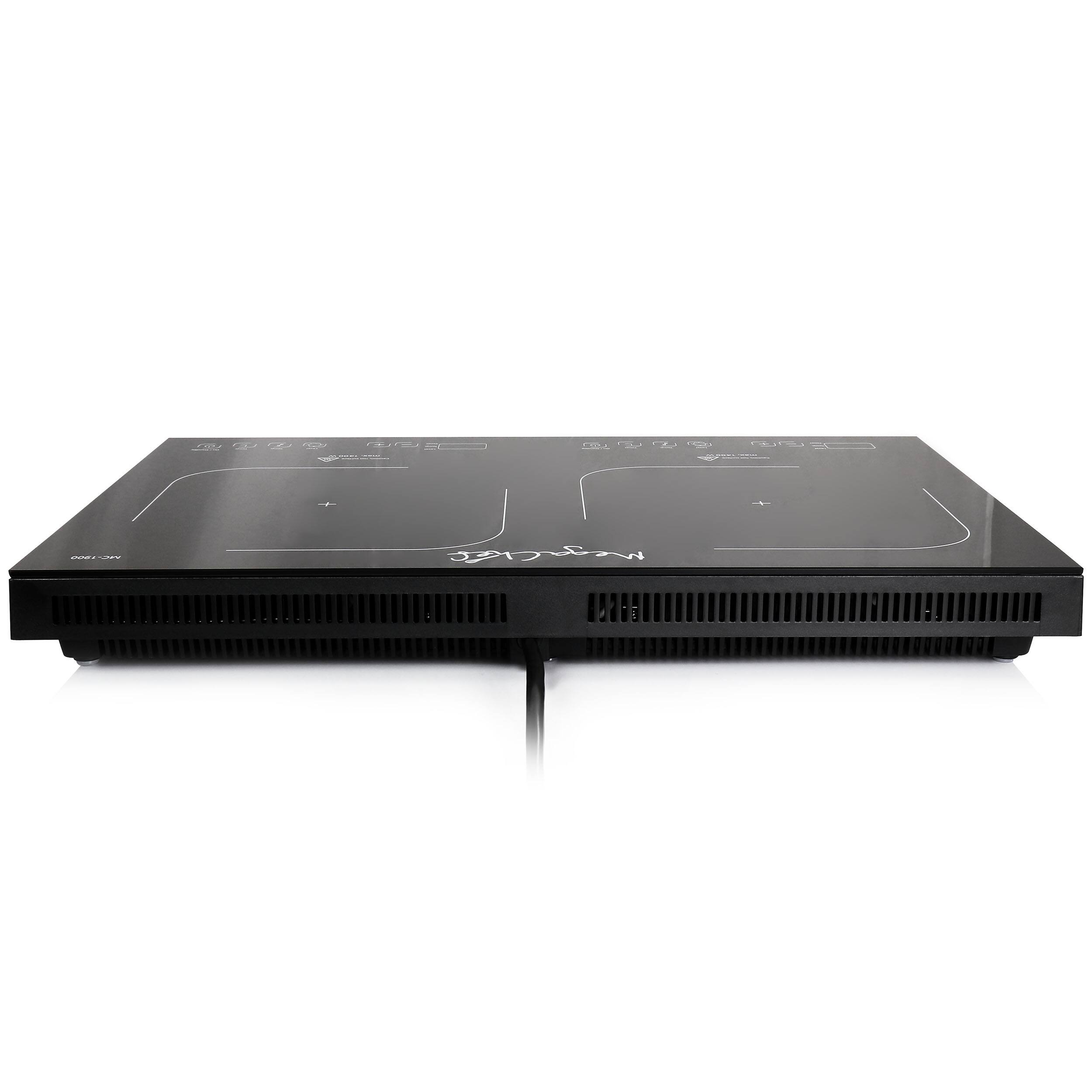 Alt View 8. MegaChef - MegaChef 1400 Watt Dual Induction Cooktop - Black.
