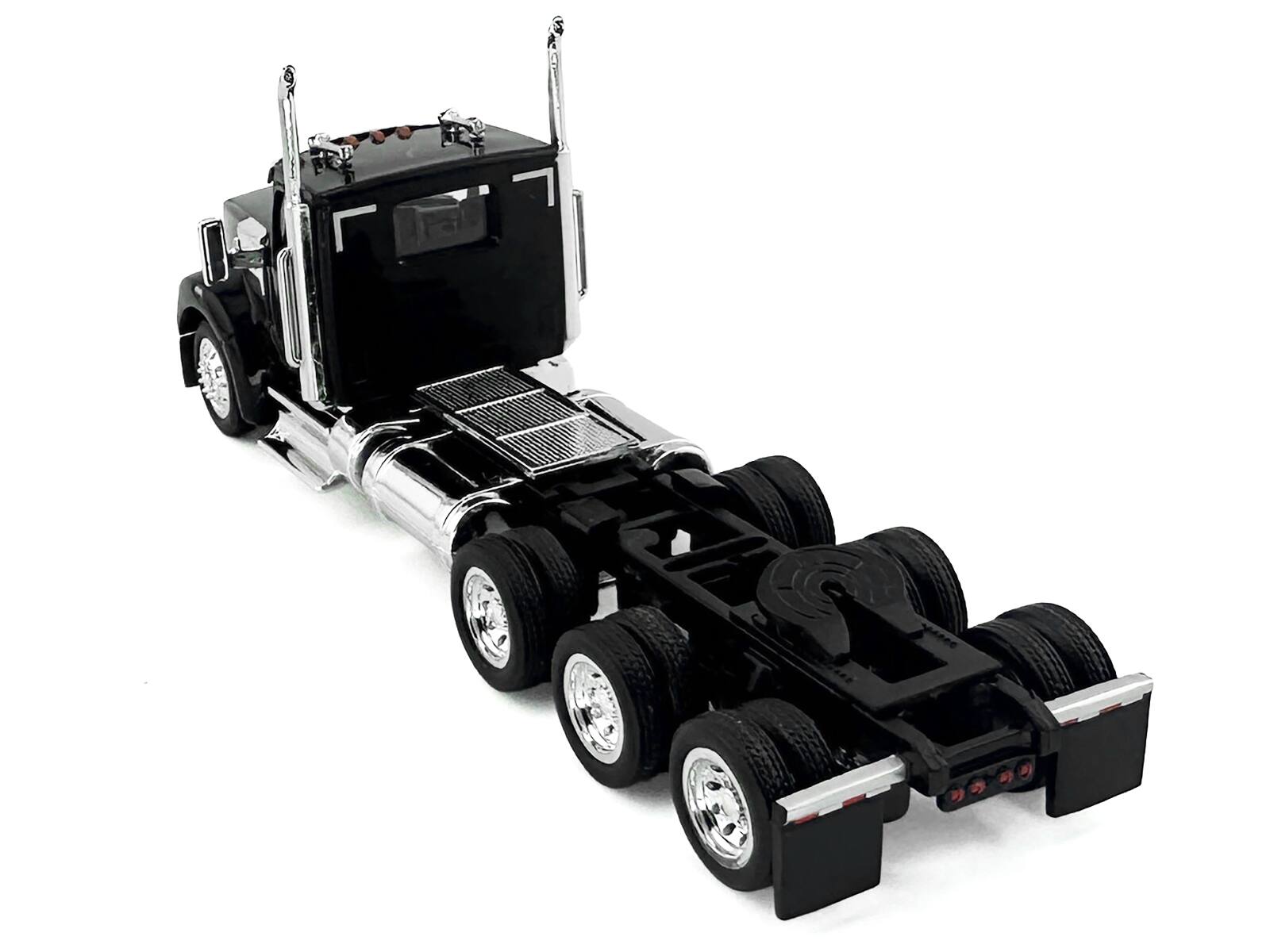 Left. HO Logistics Replicas - Kenworth W990 3-Axel Day Cab Black 1/87 (HO) Plastic Model Car by HO Logistics - Black.