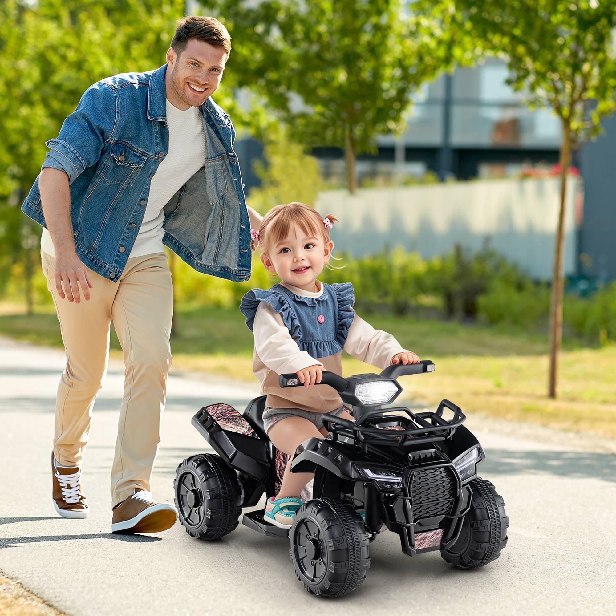 Alt View 1. Gymax - Gymax 6V Electric Children Toy Car w/Music & Story Function USB Front Storage Basket Black - Black.