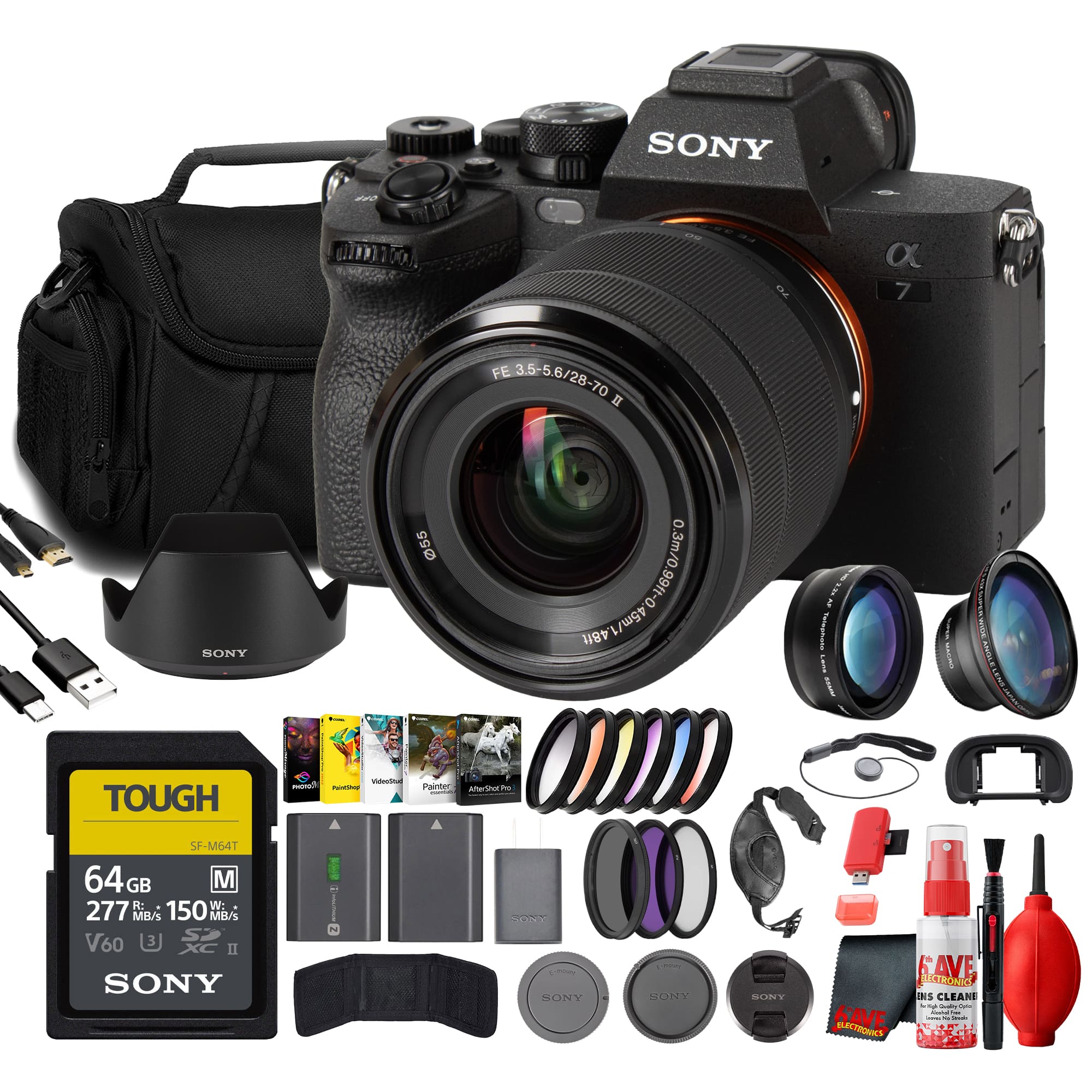 Sony - a7 IV Mirrorless Camera with 28-70mm II Lens Bundle + 64GB Card + Filter Kit + More