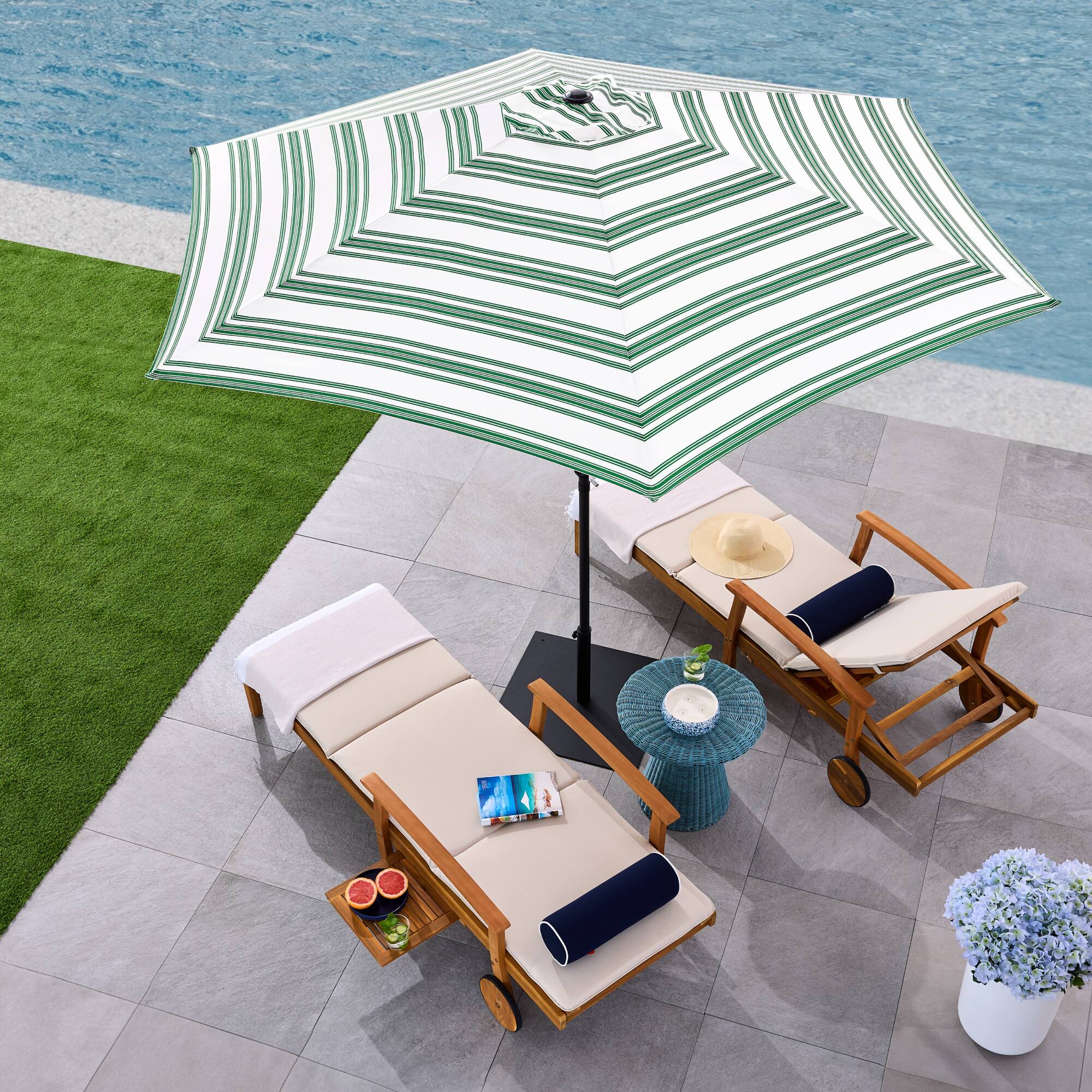 Alt View 4. Best Choice Products - Best Choice Products 10ft Outdoor Steel Market Patio Umbrella w/ Crank, Tilt Push Button, 6 Ribs - Striped Green - Striped Green.