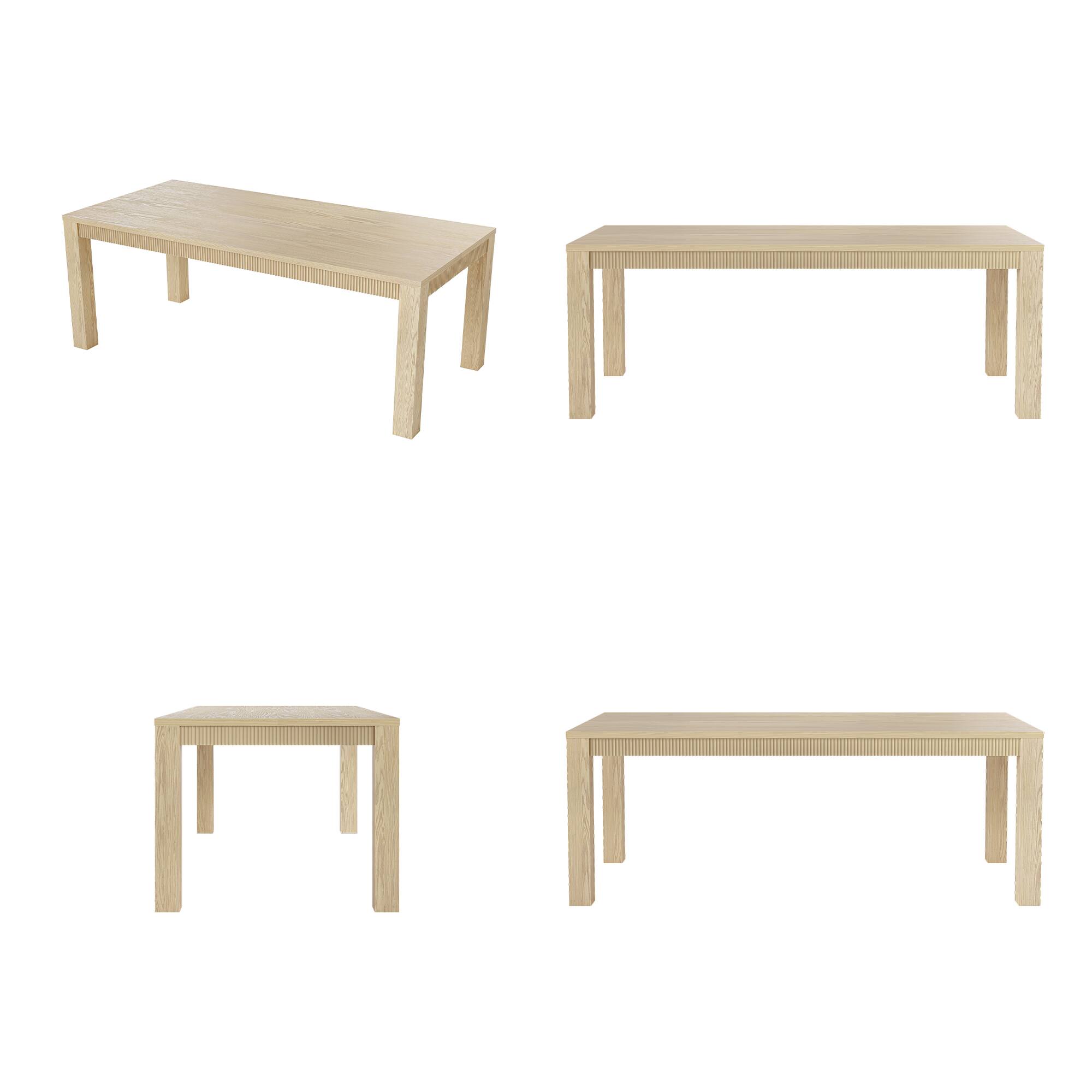 Alt View 5. Homsee - 83.8" Solid Wood Desk – Natural Oak Finish, Large Farmhouse Table for Home Office, Dining, Study, 330LBS Capacity - Wooden.